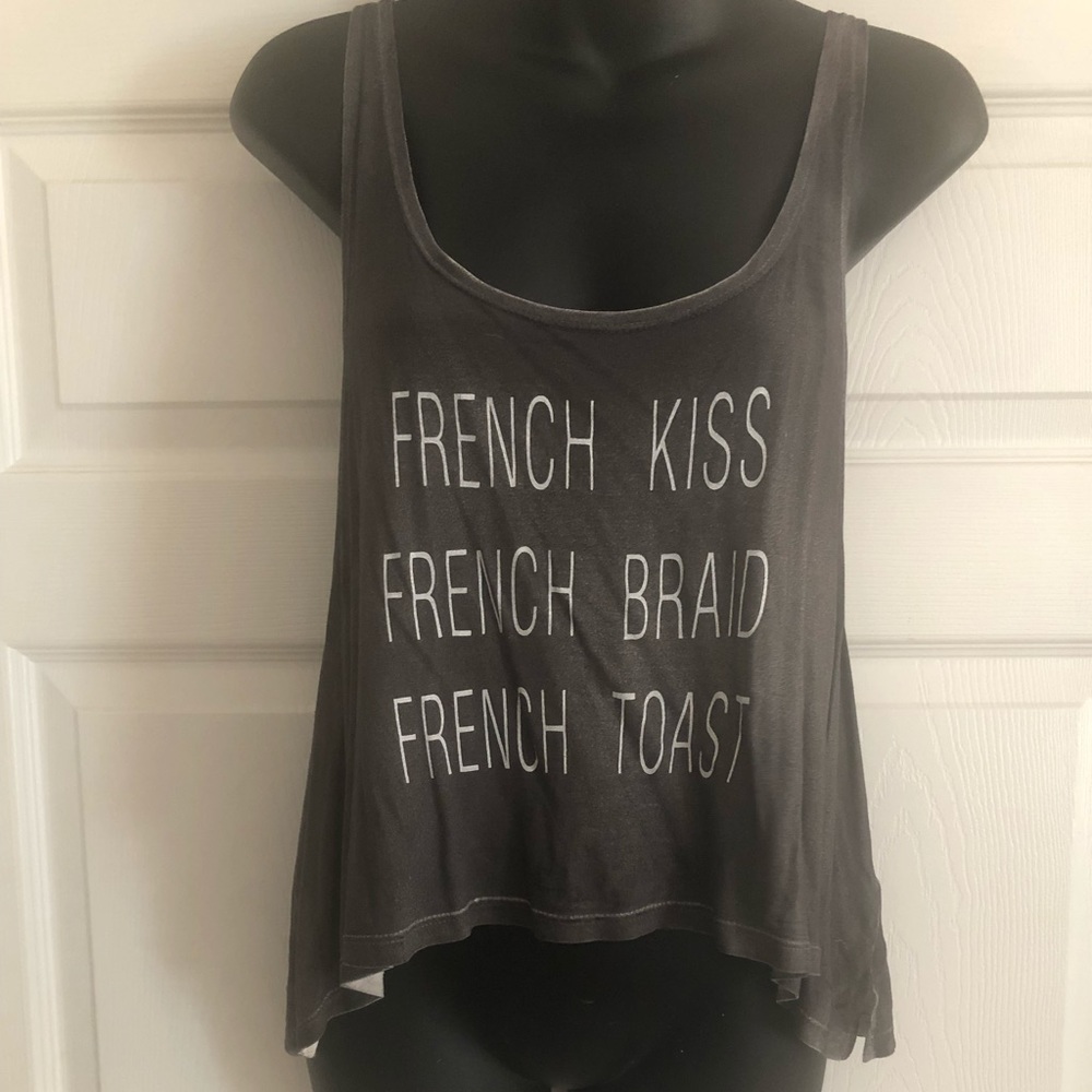 NWOT. BUFFALO tank top “French Kiss French ..Sz S